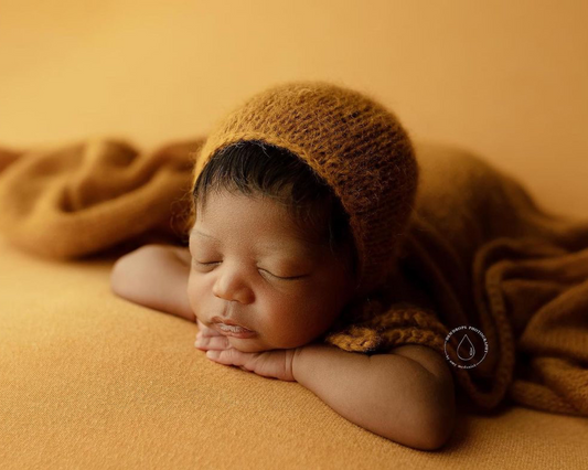 Brushed Mohair Wrap and Classic Bonnet