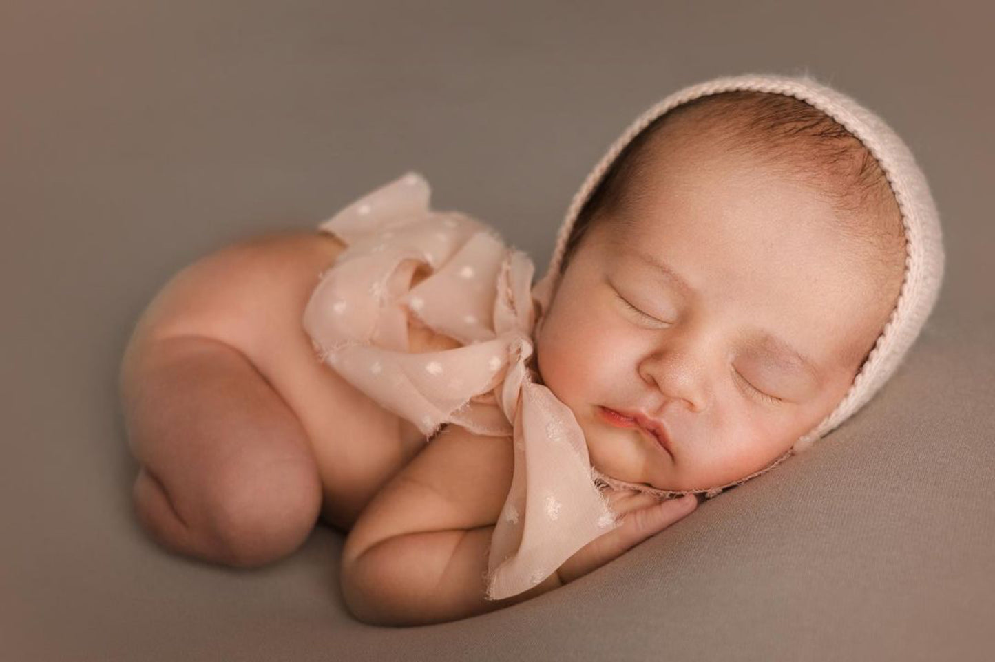 Peach Pink Alpaca Wool Wrap and Lace Bonnet