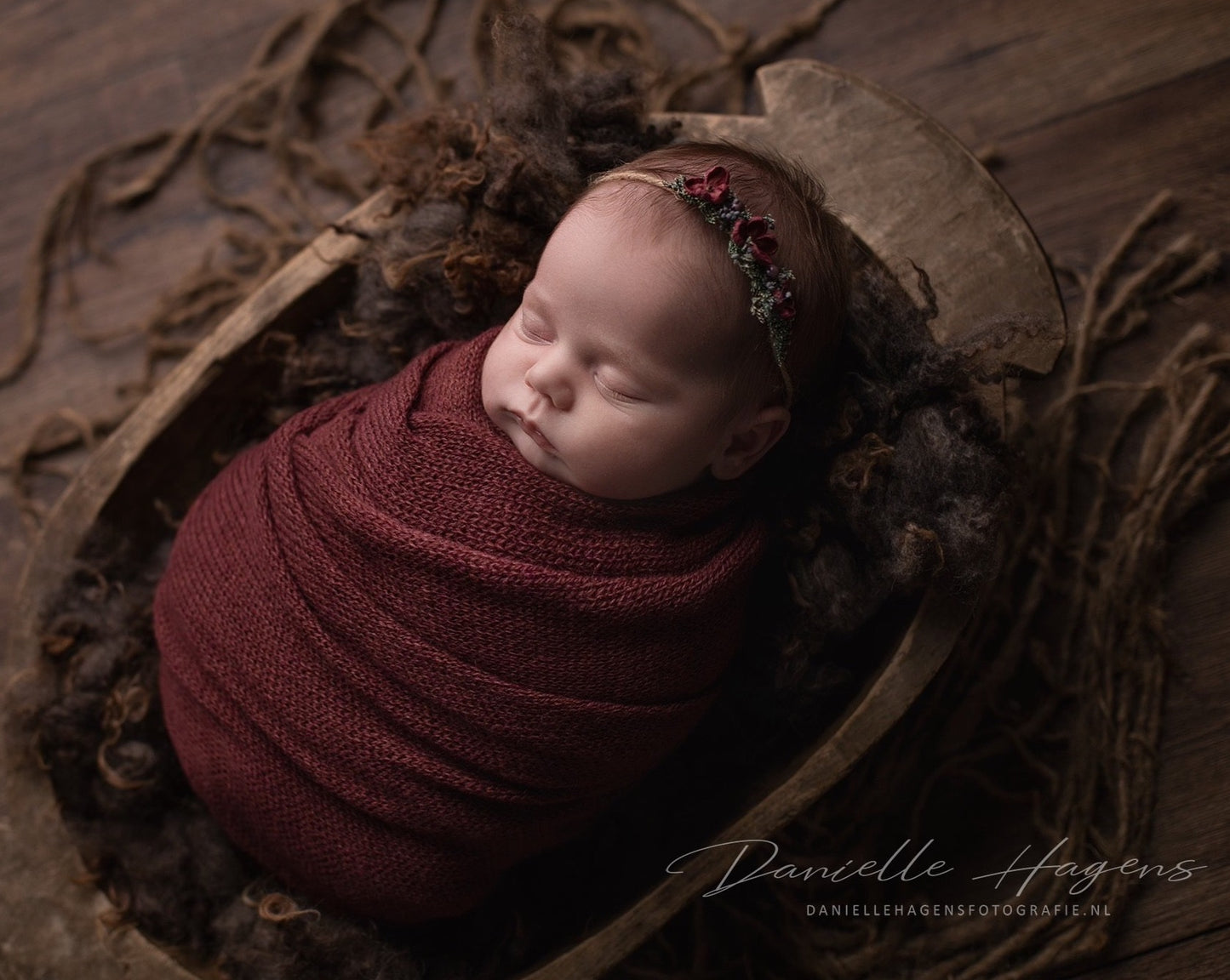 Burgundy Alpaca Wrap Newborn Props